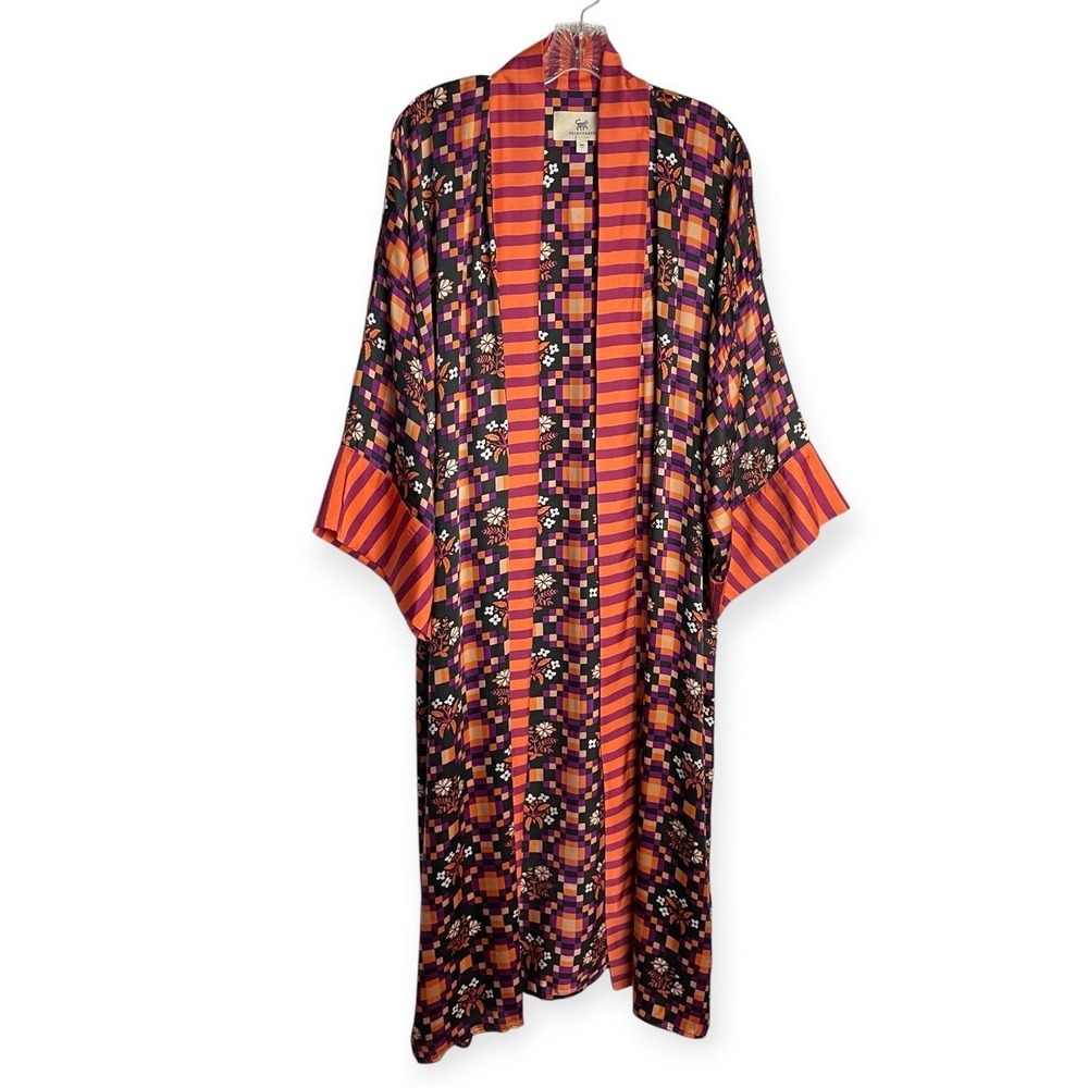 Printfresh Daylight Duster Cocktail Hour Kimono Size S/M Geometric Floral Duster